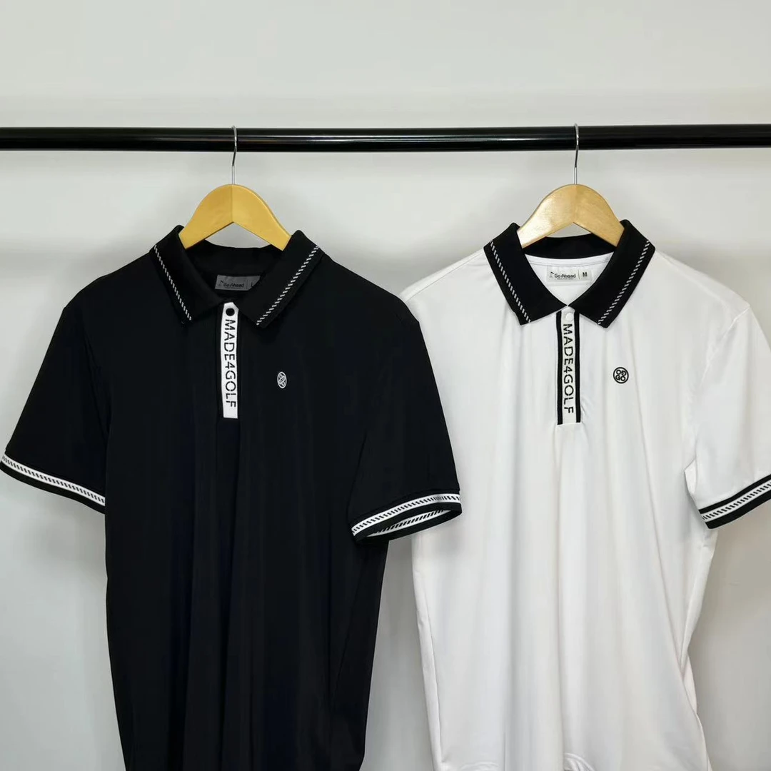 GO AHEAD高尔夫男士速干运动短袖简约透气翻领夏季时尚