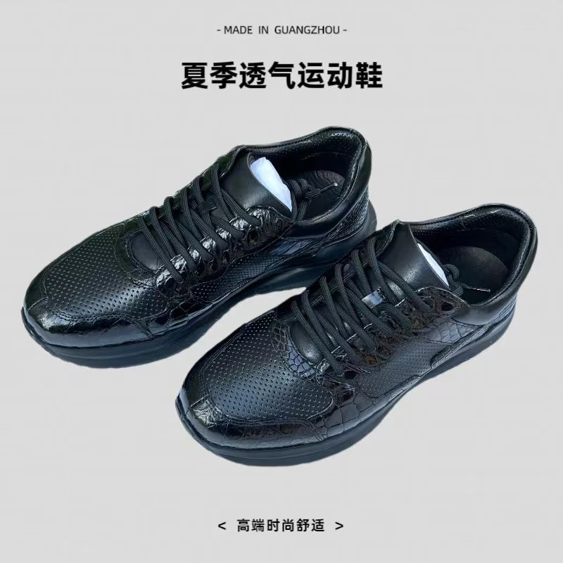 时尚休闲鞋欧美风百搭低帮黑色男鞋户外平跟男士休闲运动鞋男款