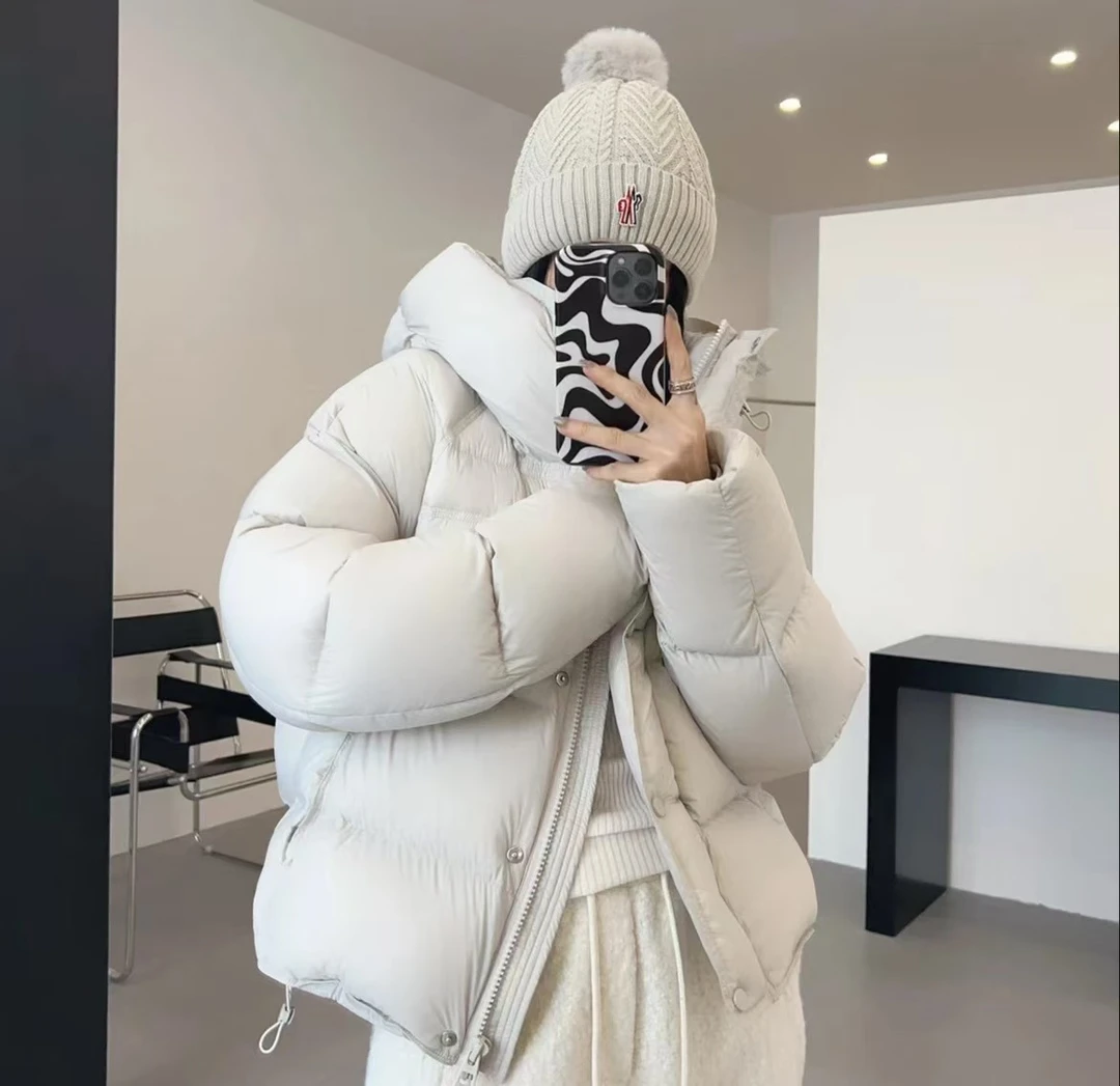 【工厂自用】 清货 羽绒服泡芙15D柔软面料韩系防风连帽