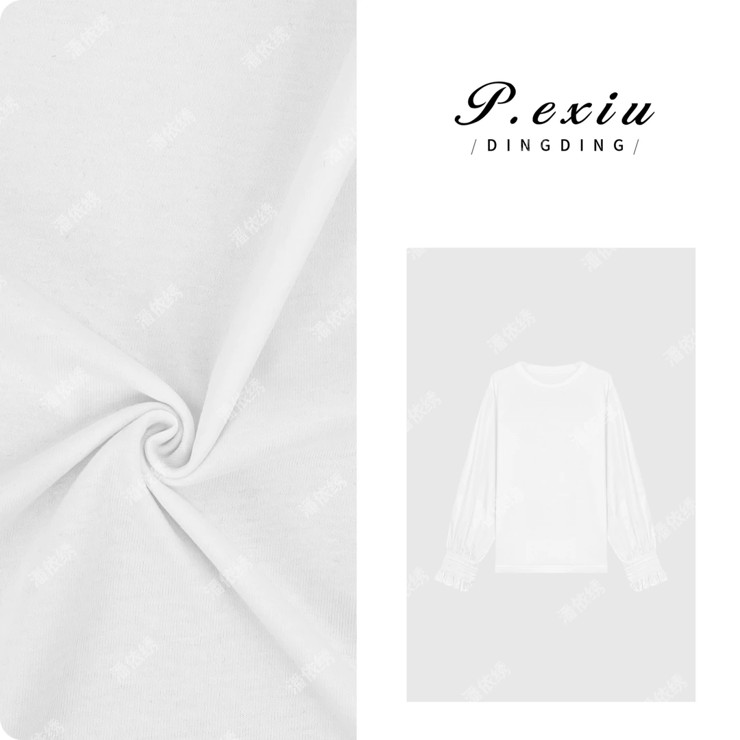 【安娜日记】100%棉法式花苞袖长袖T恤W-62681