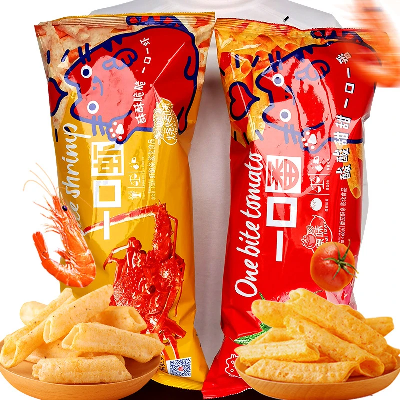 【低价抢】一口番一口虾番茄味虾条大包装网红虾条小零食原味烧烤味
