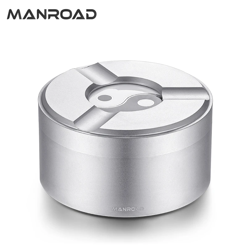 创意个性潮流旋转式不锈钢烟灰缸带盖家用客厅办公防飞灰送男礼品