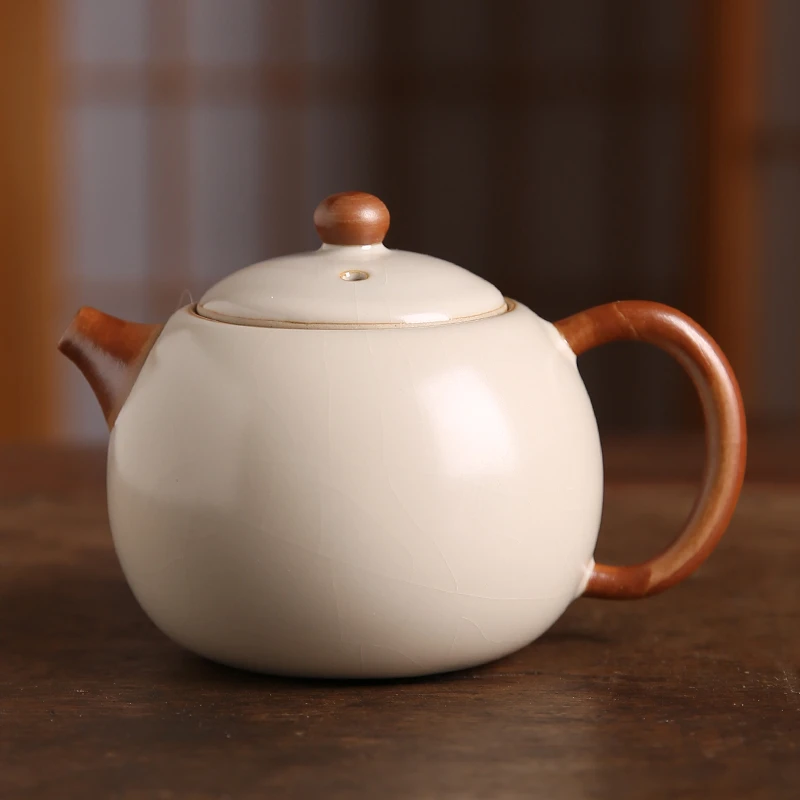 陶瓷汝窑茶具中式高档轻奢简约家用天青茶壶盖碗茶洗主人杯茶道