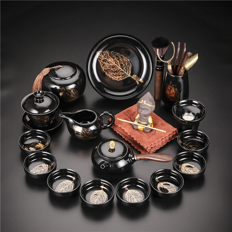 陶瓷功夫泡茶专用盖碗茶壶茶道配件整套茶具套装高端全套自动茶杯