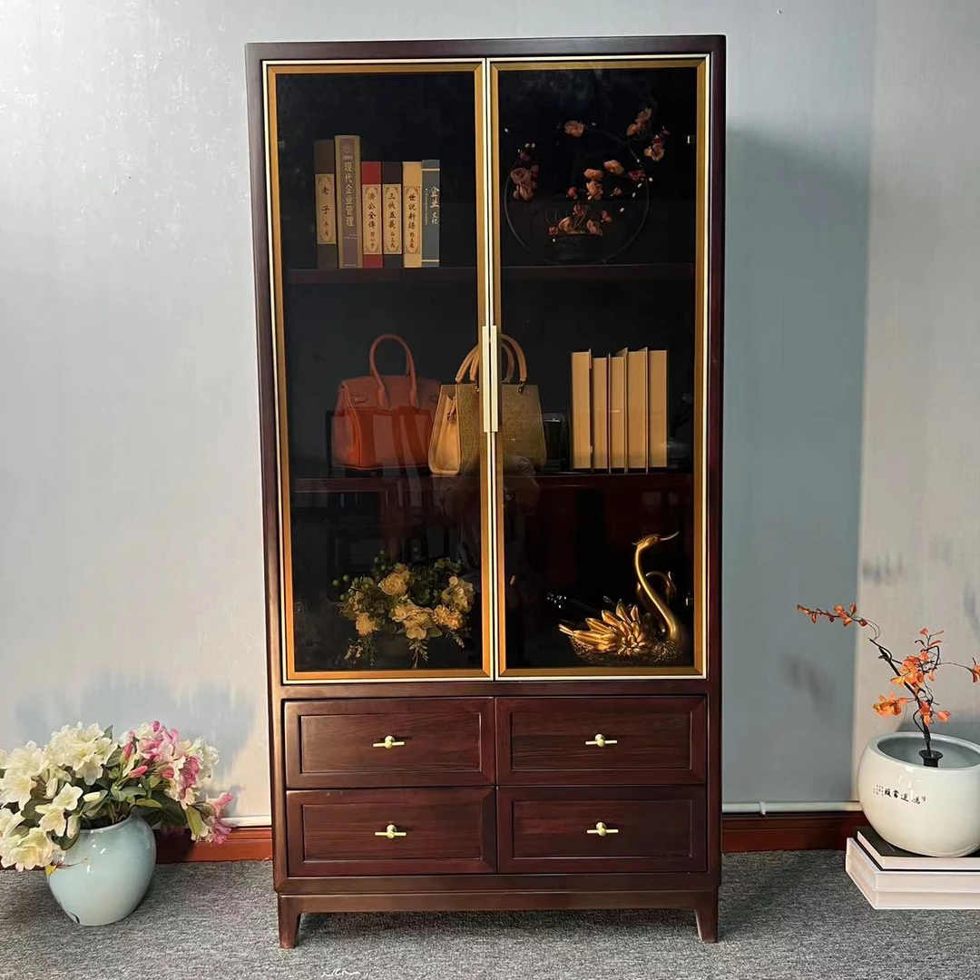 中式榫卯餐厅书柜衣柜双门酒柜176高带抽屉储物柜