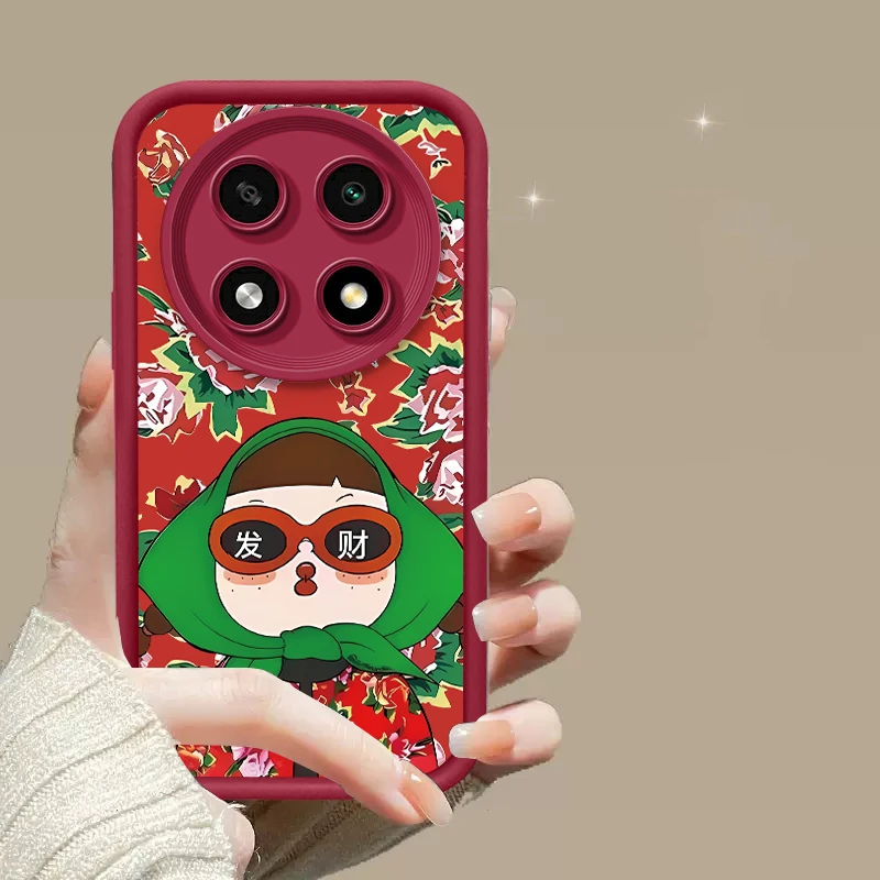 适用于【oppoA2pro】天眼阶梯软胶东北大花女孩全包防摔保护手机壳