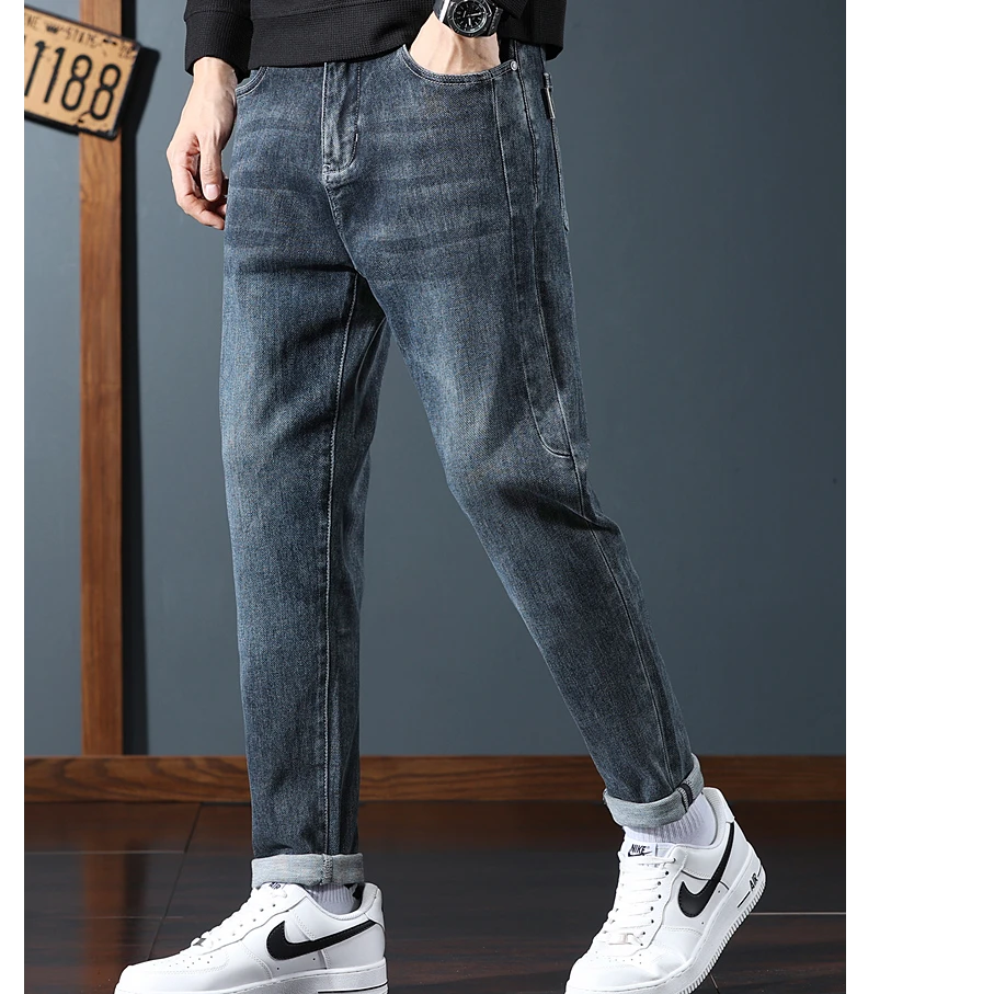 海家剪标秋冬商场撤柜商务休闲潮流百搭修身直筒弹力牛仔裤218款