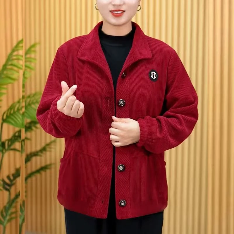 2024年秋款时尚洋气气质韩版中年妈妈装宽松百搭休闲上衣外搭