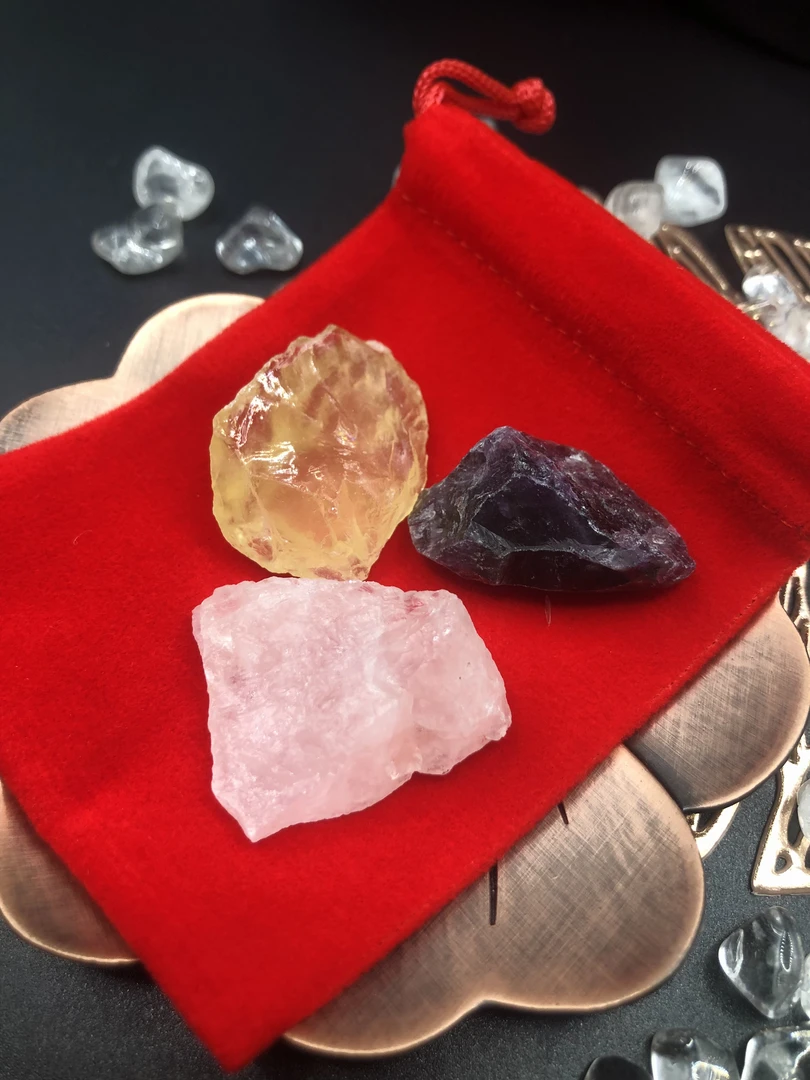 粉黄紫大综合原石福袋