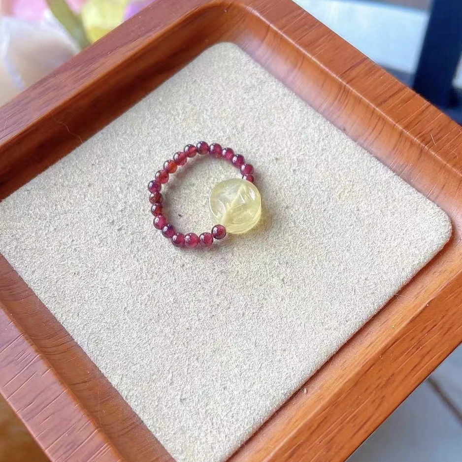 非金属珐琅戒指 石榴黄CC弹力戒指