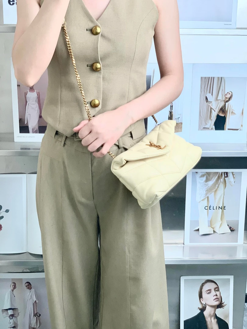 99新 YSL/圣罗兰 Ysl puffer云朵小号黄色单肩包/公价16500/甄选