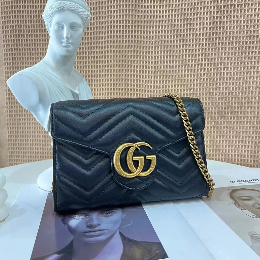95新 GUCCI/古驰  marmont woc黑色包/无公价/优品