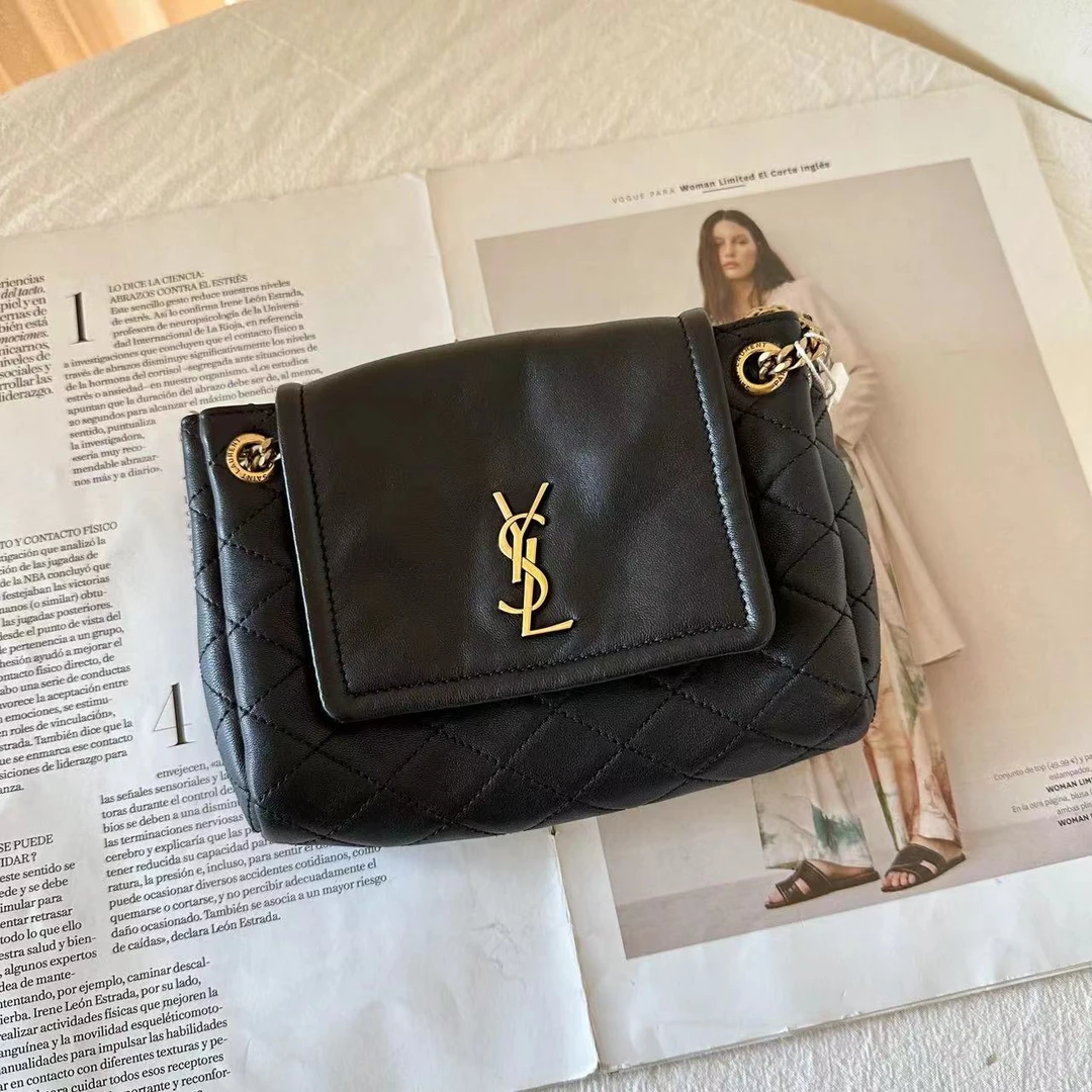 99新 YSL/圣罗兰 nolita黑色单肩斜挎包/公价无/优选