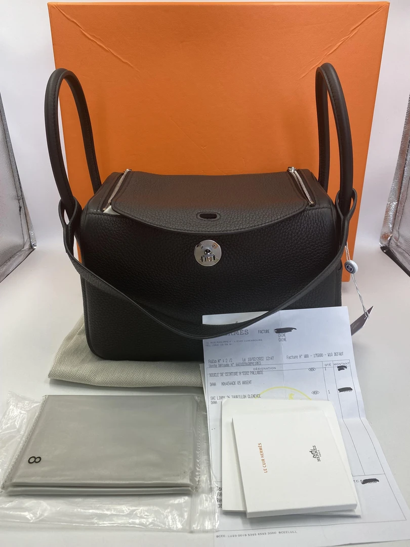 99新 Hermes/爱马仕 爱马仕lindy26黑银/大全套/甄选