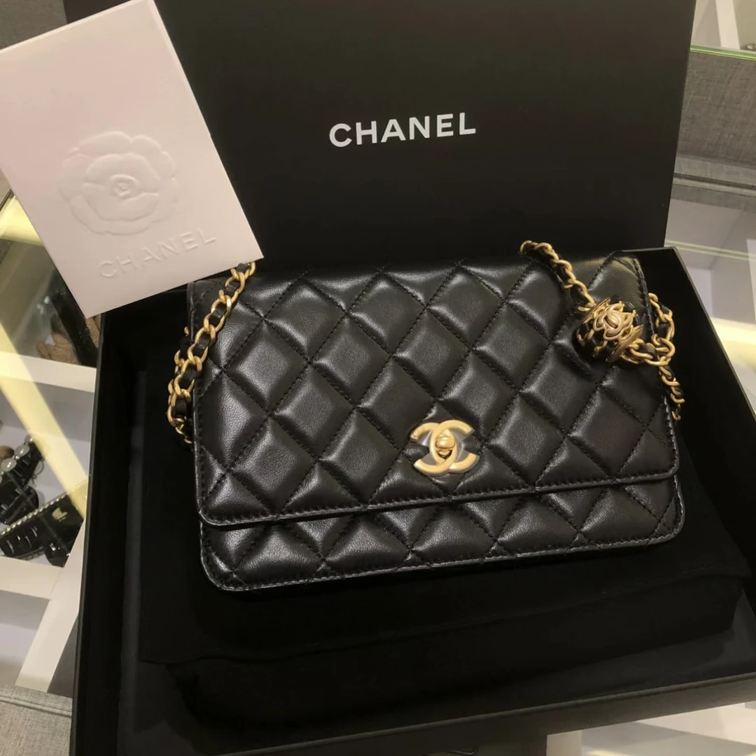 99新 Chanel/香奈儿 核桃金球woc黑金/甄选