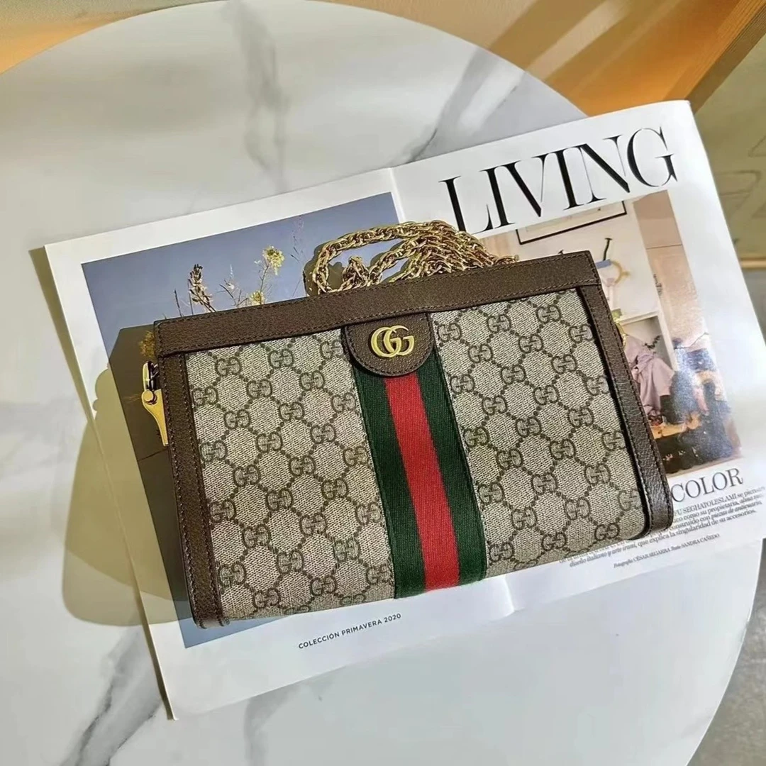 99新 GUCCI/古驰 op夹子包 经典单肩斜跨/公价15500/甄选