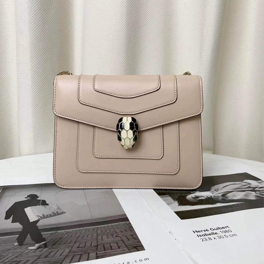 99新 BVLGARI/宝格丽 宝格丽蛇头链条小号奶茶色包/无公价/优品