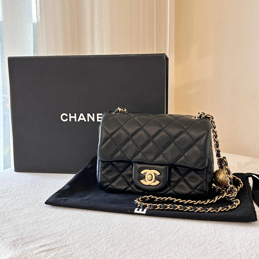 99新 Chanel/香奈儿 香奈儿 金球方胖子黑金包/无公价/甄选