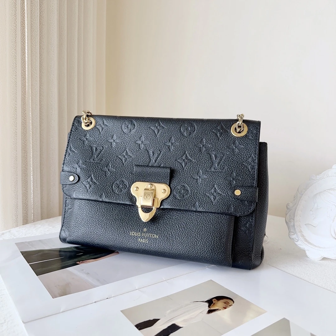 95新 LouisVuitton/路易威登 98新/Lv vavin 小号全皮黑金包/甄选