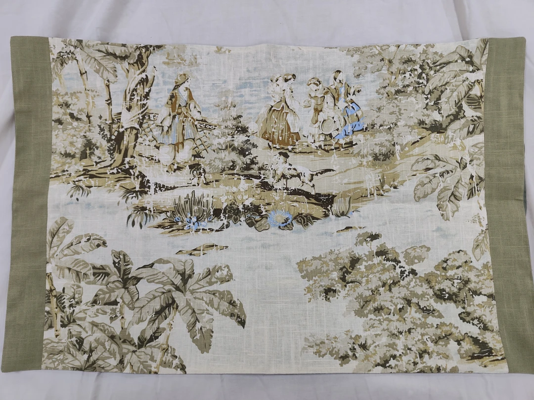 DZ139   汉麻米白色枫叶枕套 48*68CM