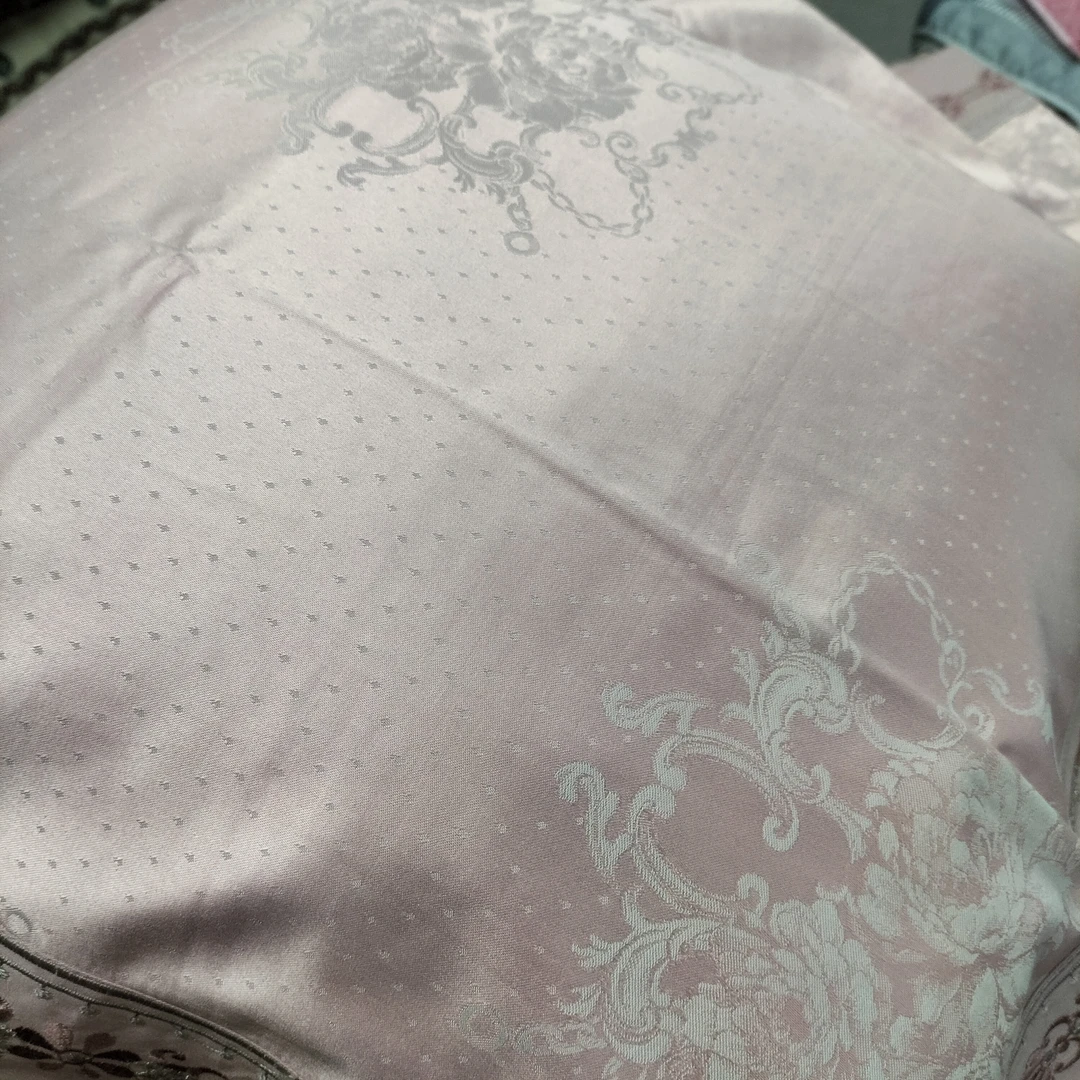 孤105  粉色提花大靠垫70cm一对出