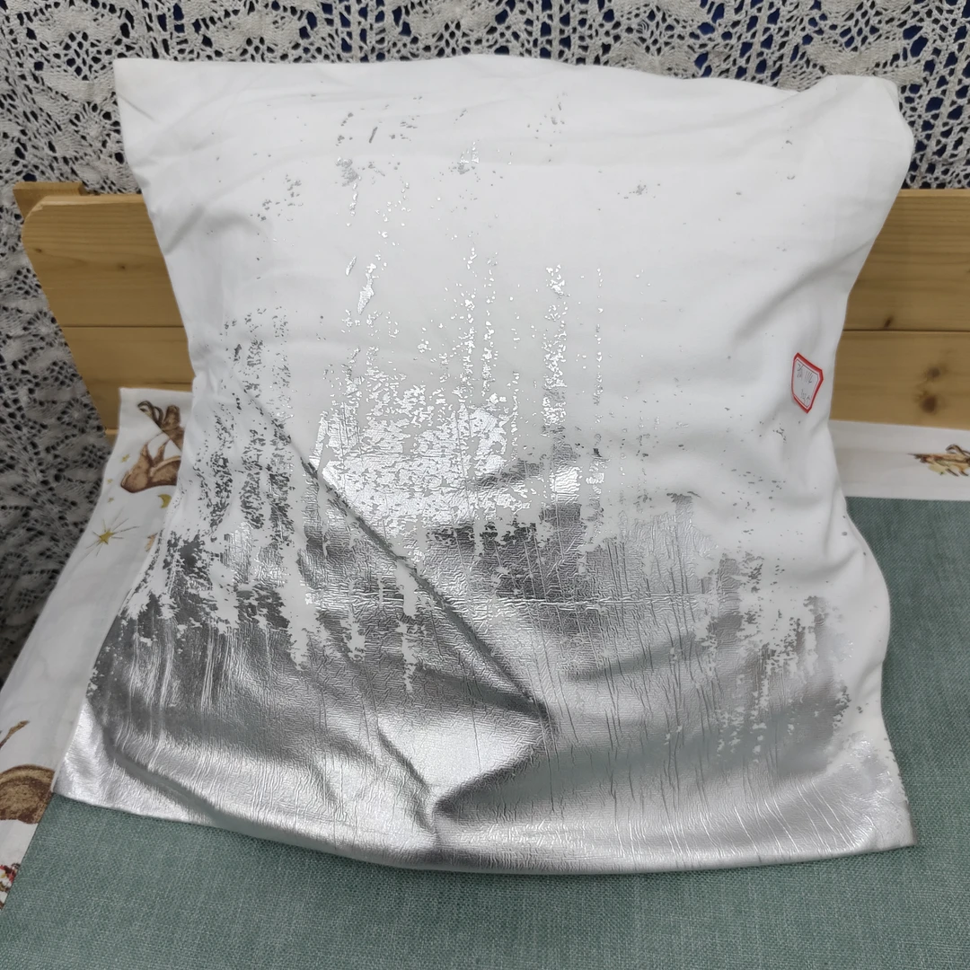 孤114银色灯芯绒靠垫套45*45cm一个