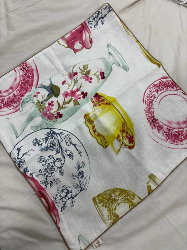 孤056 彩色棉麻靠垫套 45cm 一个