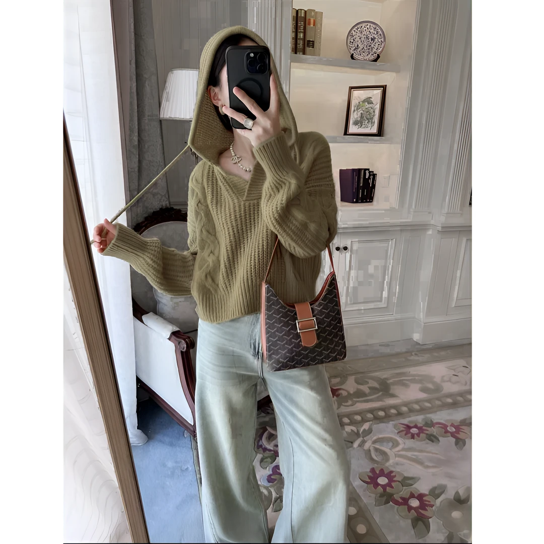 福利--拍下选择对应的编码--秋冬宽松百搭休闲时尚毛衣女