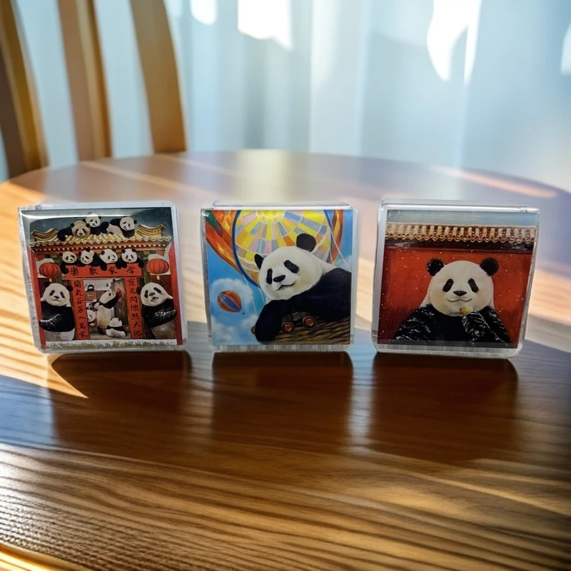 PP夹亚克力滴胶熊猫创意可爱卡通
