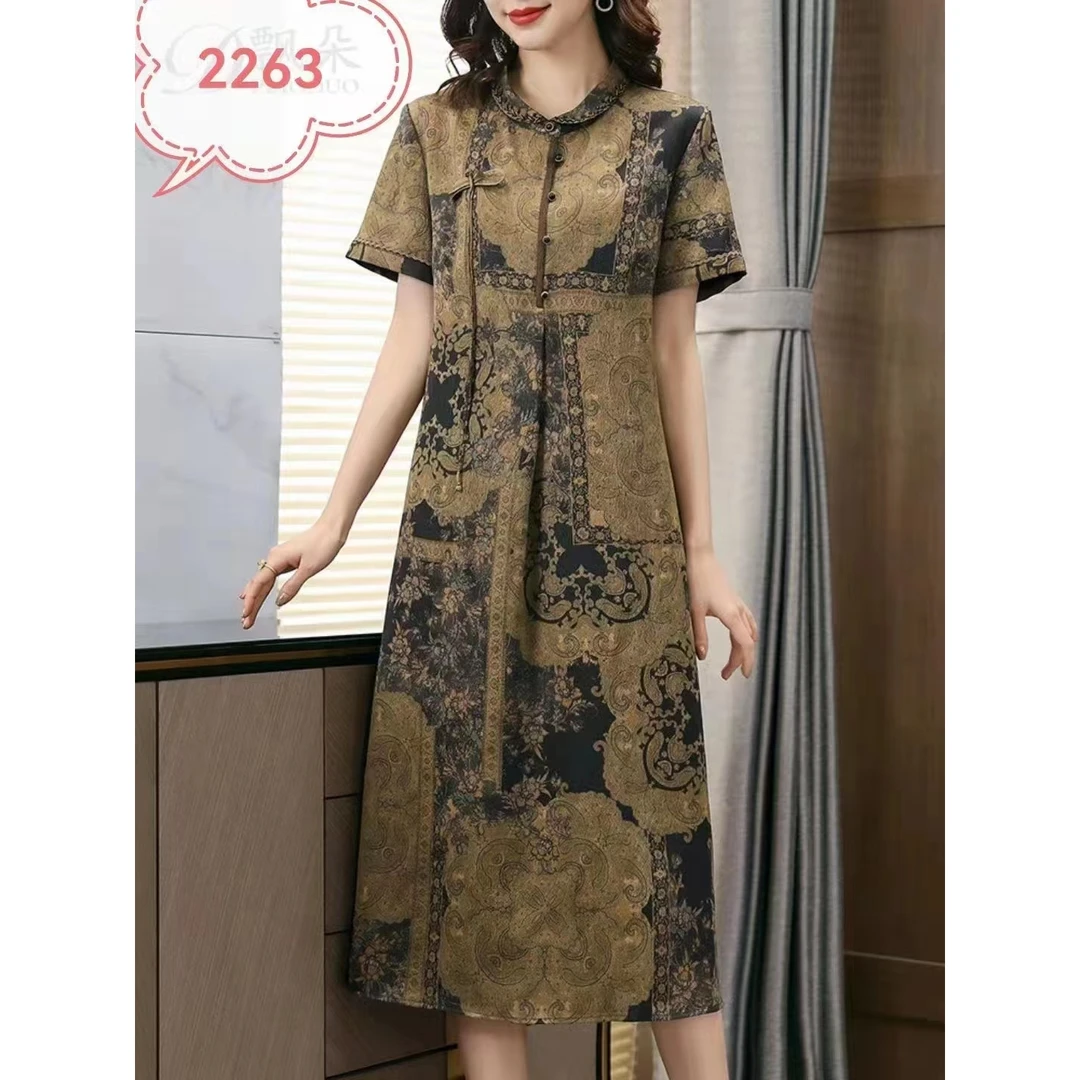 2263-1-3新款时尚印花连衣裙