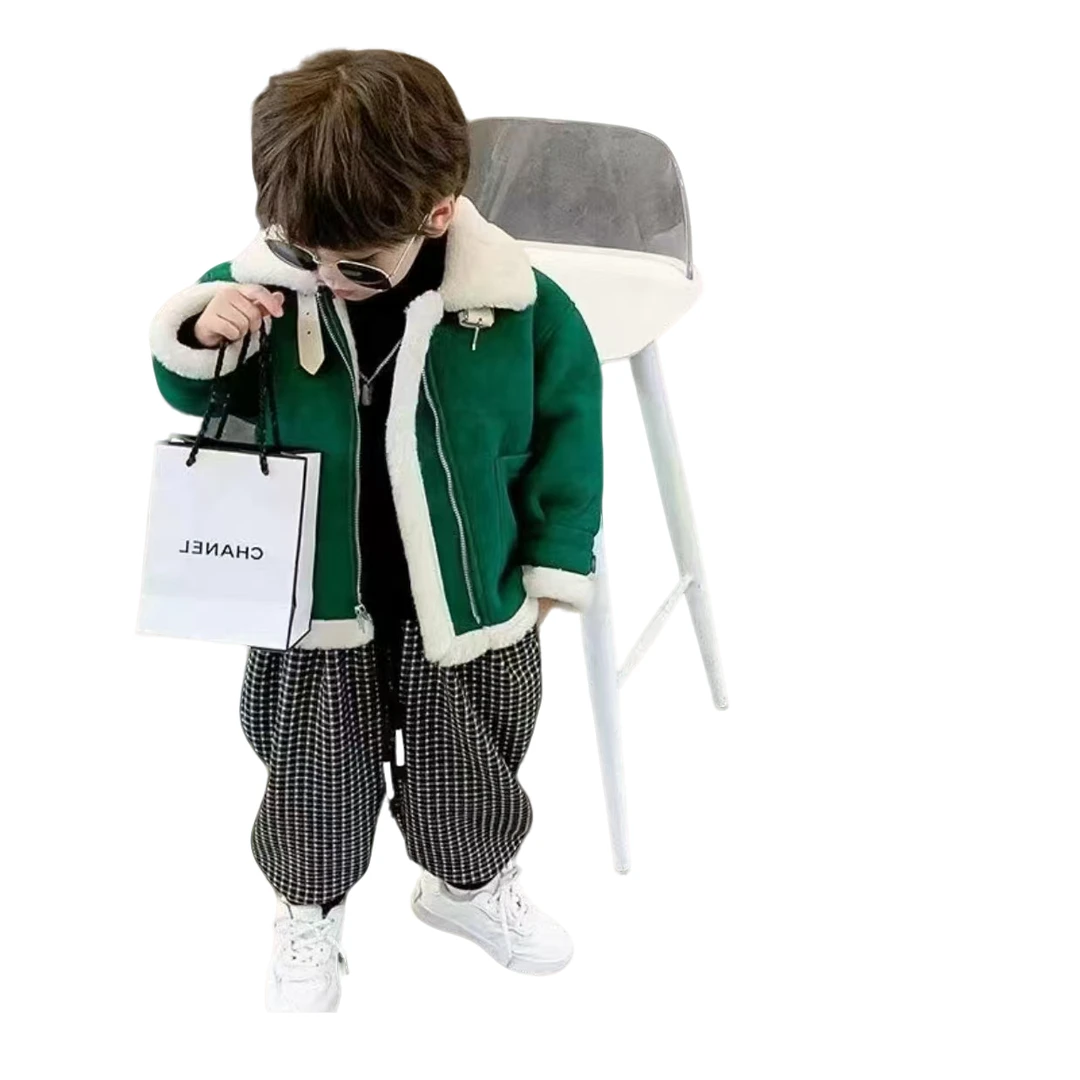 男童加厚兔毛外套时尚冬季