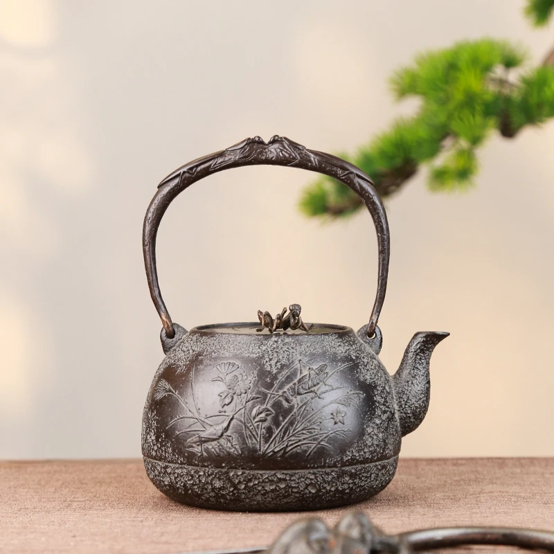 藏王堂 生铁壶纯手工白肌虫趣茶道1200CC家用煮水器铁壶