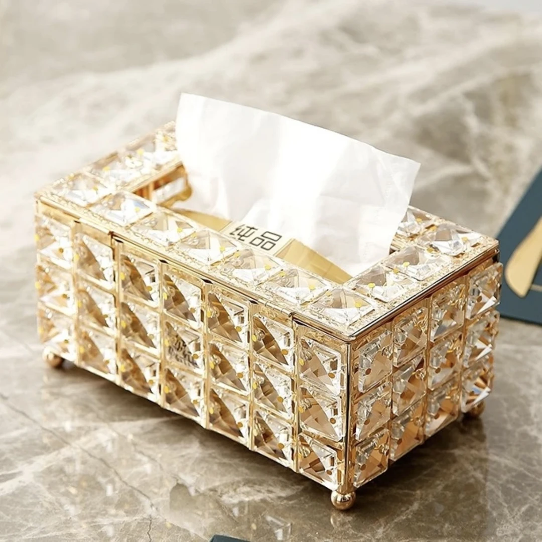 创意轻奢高档客厅纸巾盒现代简约酒店茶几水晶纸巾盒