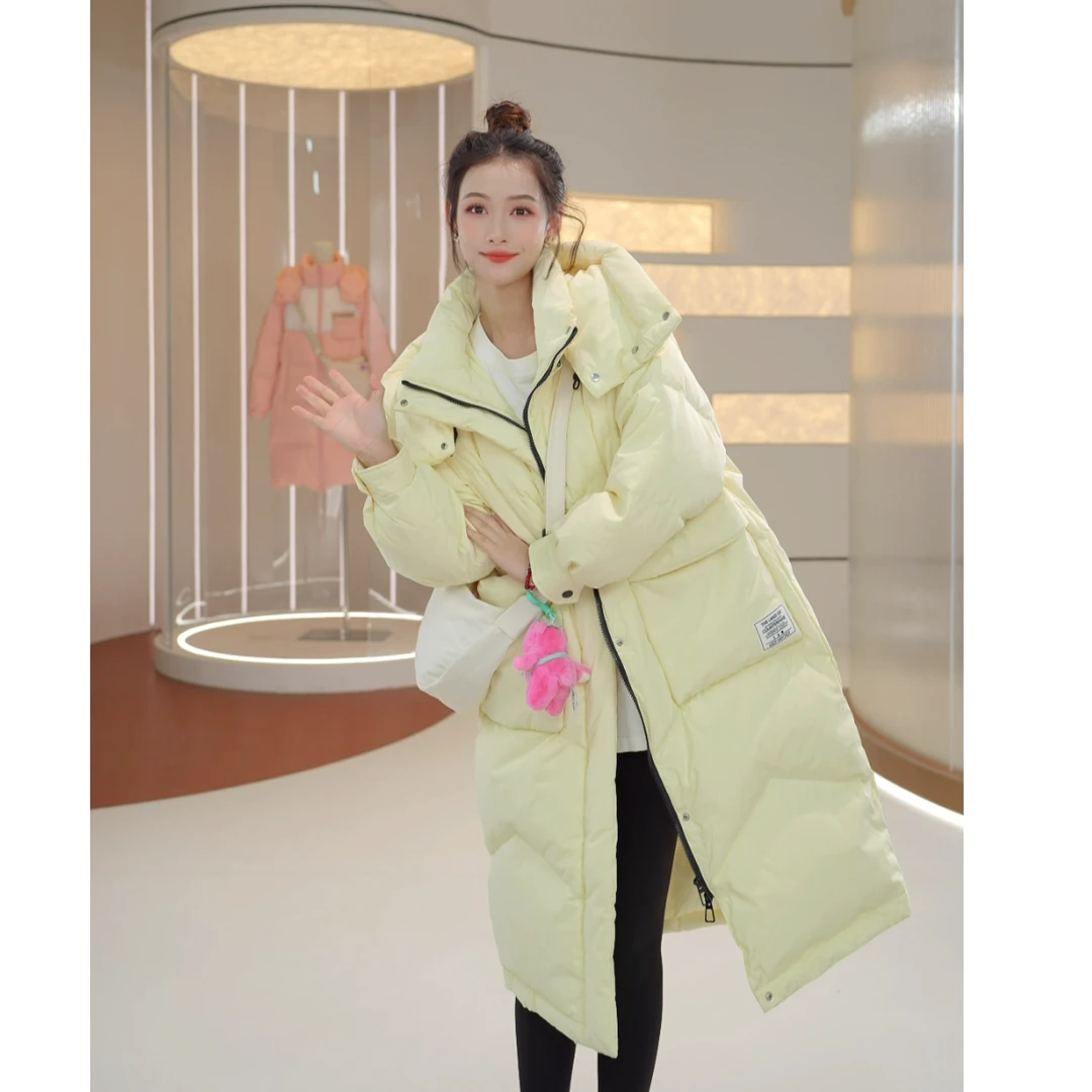 YAYA/鸭鸭羽绒服新款潮流时尚百搭连帽女中长款冬季DYE36B0010