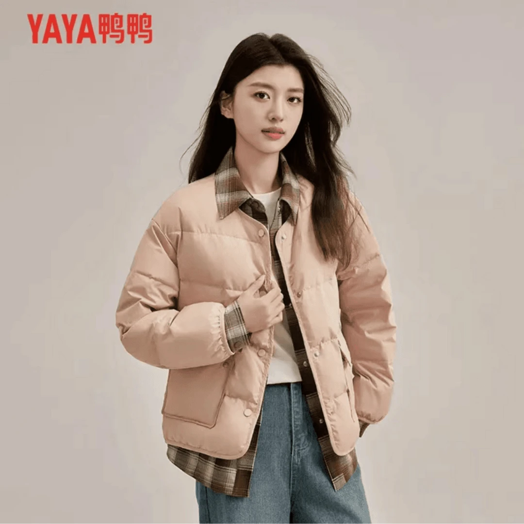 YAYA/鸭鸭时尚韩版户外运动保暖秋季休闲短款羽绒服YE4B601175L