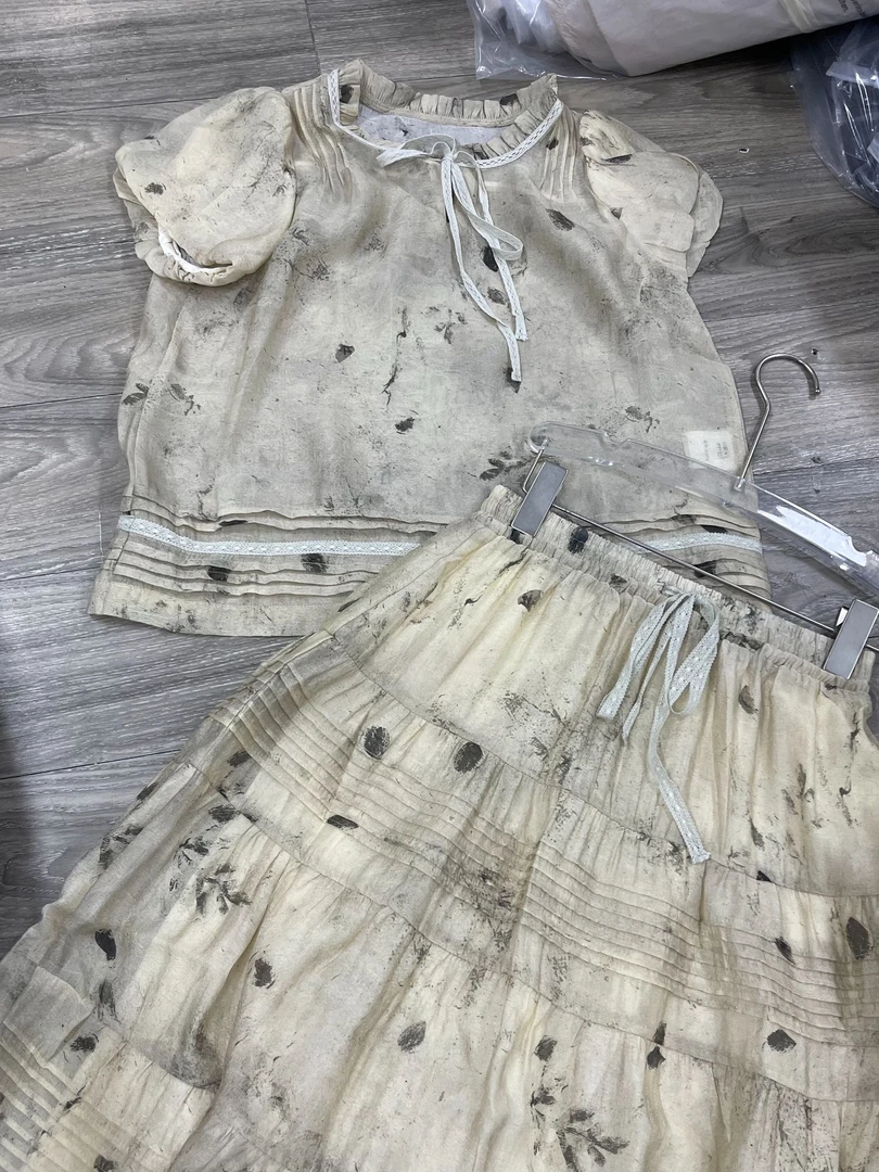 国风连衣裙女中长款2024夏季新款长裙短袖收腰显瘦水墨画印花裙子