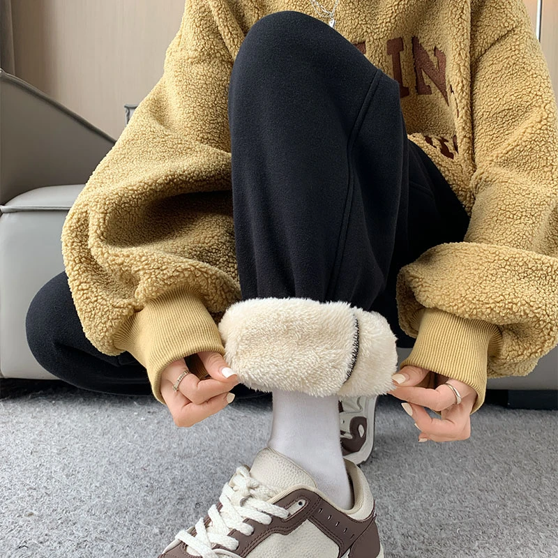 运动裤女2023年新款高腰休闲小个子束脚哈伦裤秋冬季加绒加厚卫裤