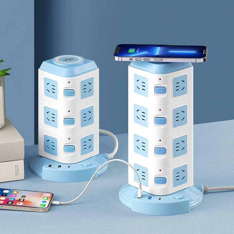 适用公牛立式无线充电插座带线多功能USB快充插线板创意接线板家