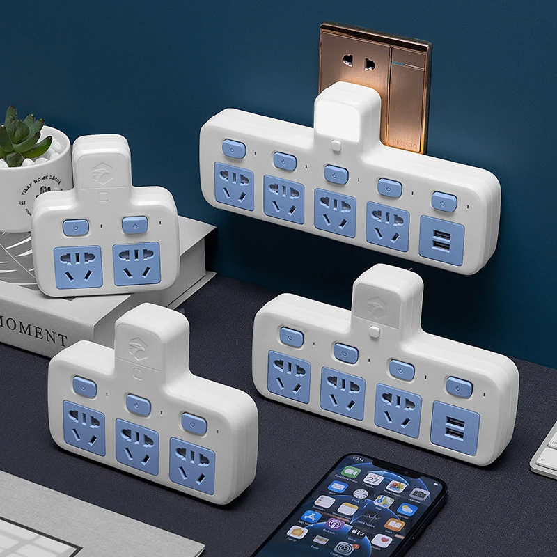 适用公牛家用一转多孔无线排插 智能多开关转换插座usb插座多功能