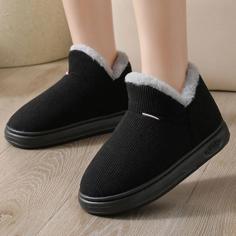 2024新款棉拖鞋男包跟厚底居家室外防滑情侣老爸雪地靴老妈棉鞋