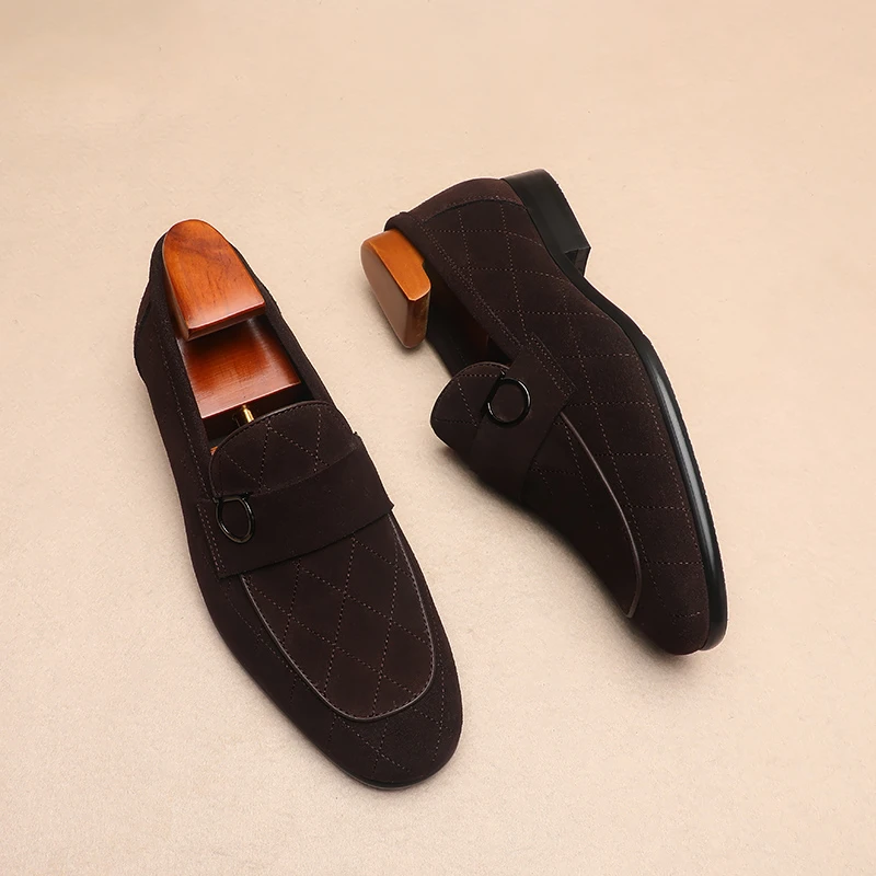 羊皮内里乐福鞋牛反绒舒适透气皮鞋真皮英伦风商务休闲男鞋一脚蹬