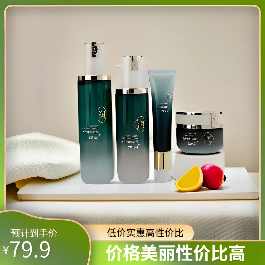 绿润养润嫩肤四件套（修颜水，弹力眼霜，修颜乳，保湿霜）