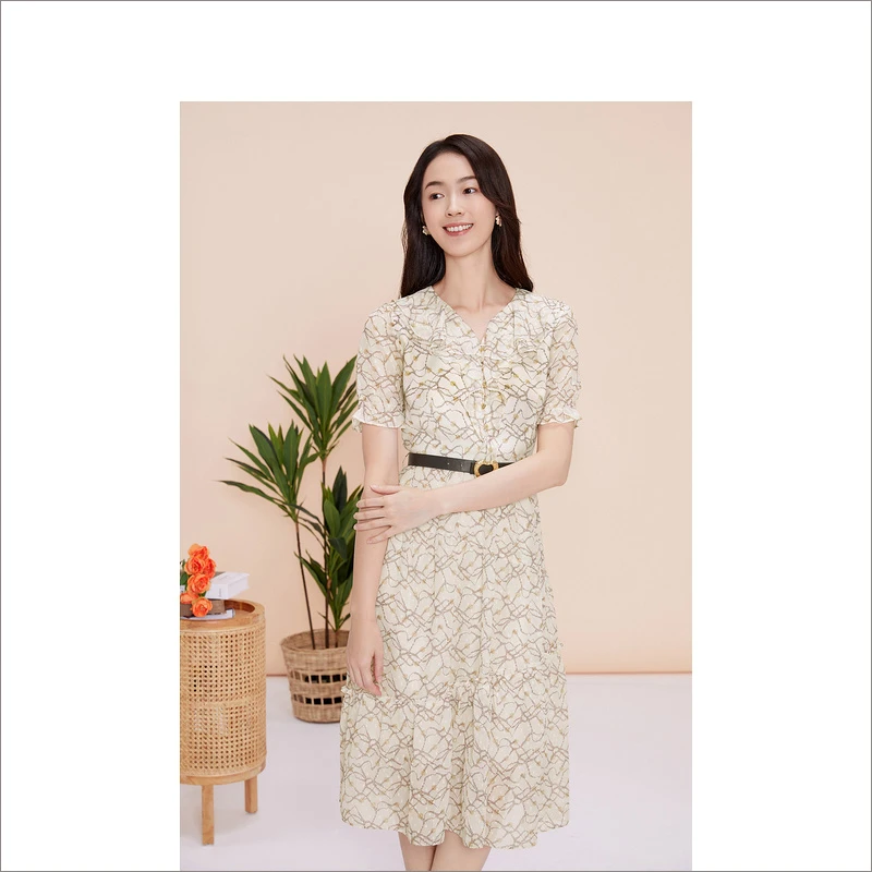 【推广款】音儿夏季时尚新款轻奢高端显瘦法式优雅连衣裙8C63105027