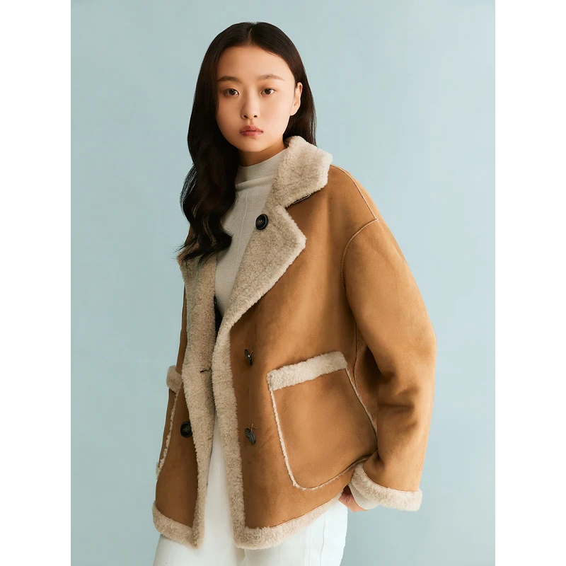 YINER音儿复古Polo领H版双面穿女上衣外套8C63510286