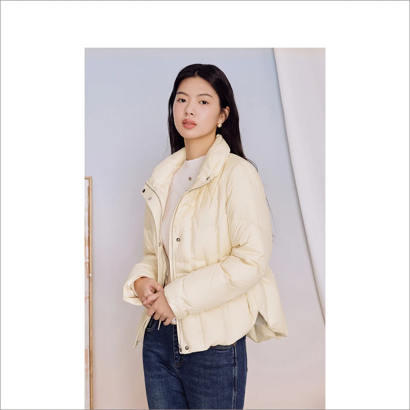 Goodland美地女装冬季轻甜保暖立领羽绒服LC63508300