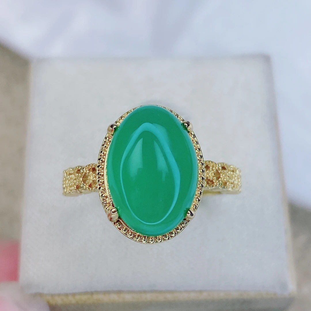 天然玛瑙玉髓女士戒指时尚百搭日常通勤款时尚气质复古可调节 F74