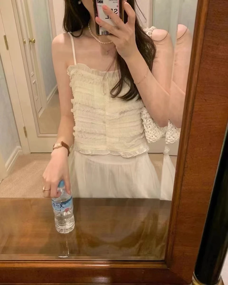 韩国东大门正品女装 2024夏季新款清新甜美吊带背心外穿（no退换）