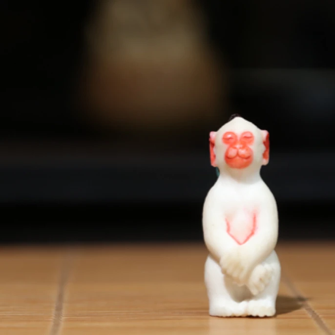 白猿 鹿角雕刻 方颜作品 纯手工 配饰挂件 手把件
