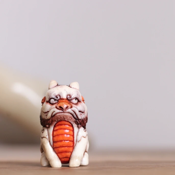 麒麟 鹿角雕刻 方颜作品 纯手工 配饰挂件