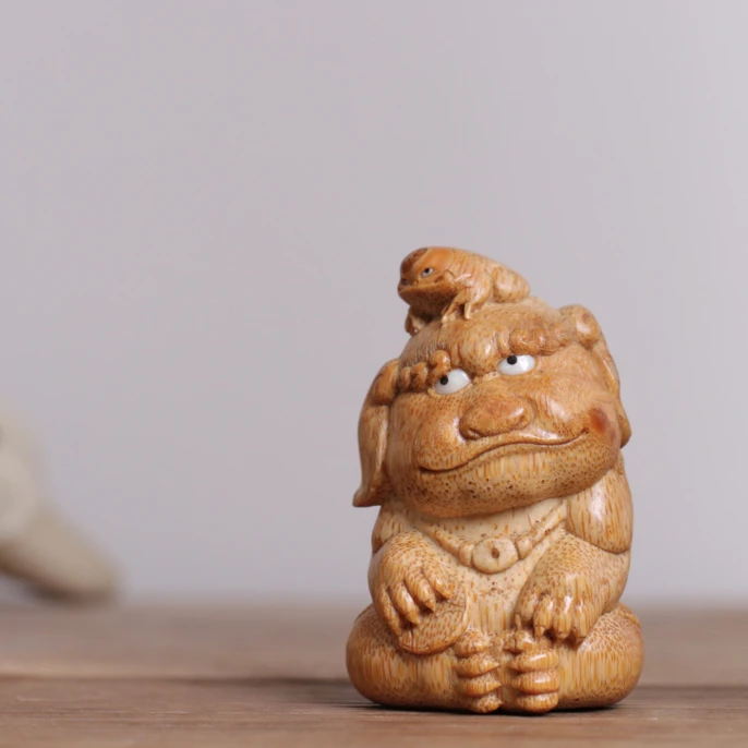 禅师顶呱呱 竹根雕 纯手工雕刻 方颜作品 摆件 手把件